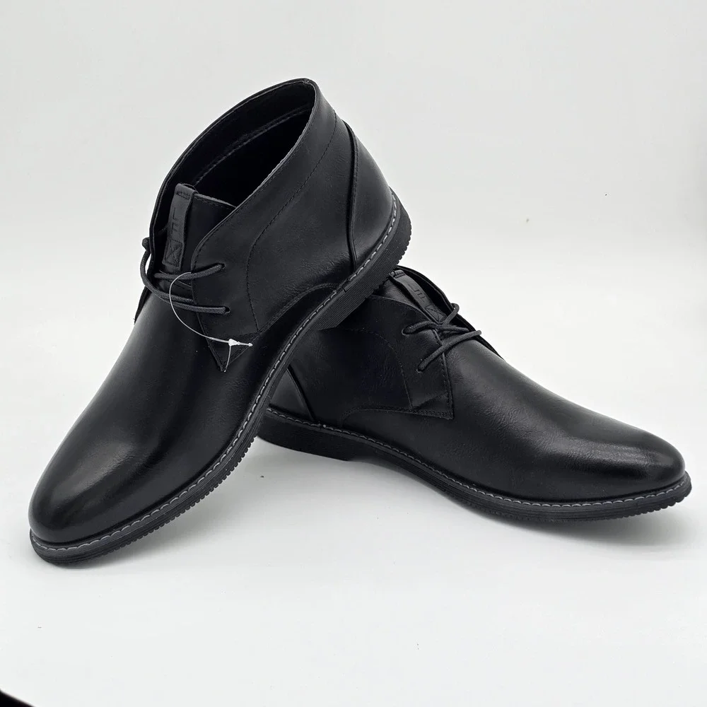 London Fog Blackburn Mens Black Memory Foam Chukka Boots CL30089M Size 12M